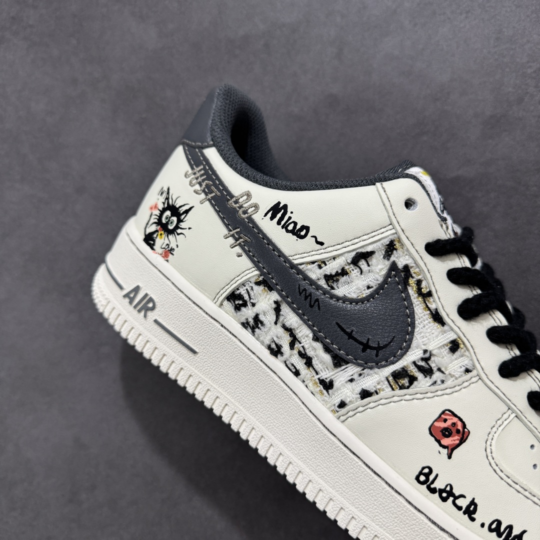 260 【定制版】Nike Air Force 1'07 Low ”Little Black Cat” 小香风系列 小黑猫 空军一号低帮休闲板鞋 FJ7740-710