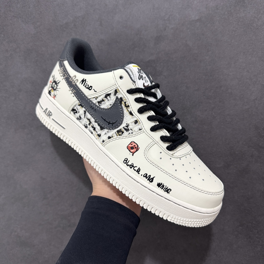 260 【定制版】Nike Air Force 1'07 Low ”Little Black Cat” 小香风系列 小黑猫 空军一号低帮休闲板鞋 FJ7740-710