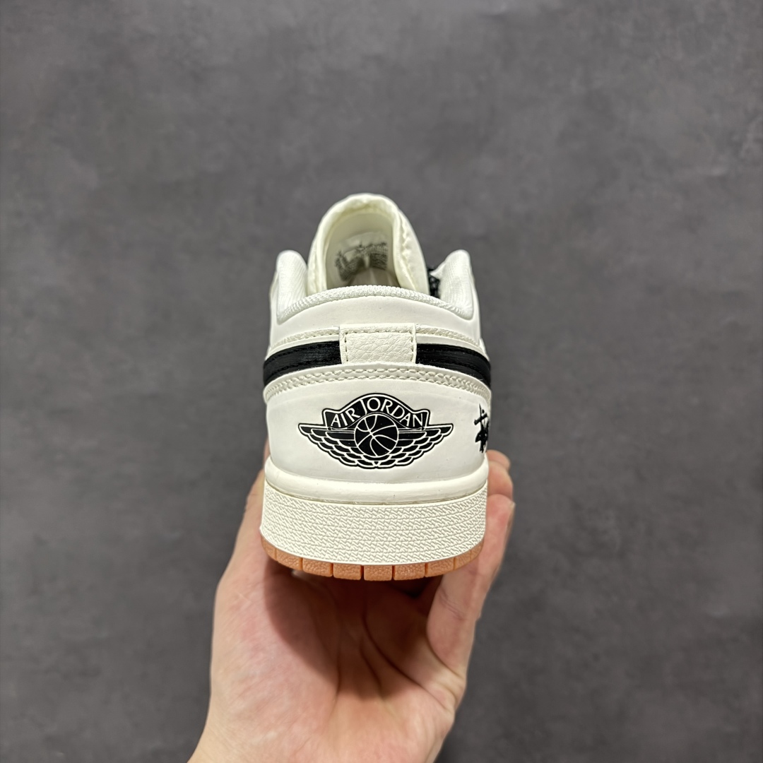 280 【定制版】Air Jordan 1 Low AJ1 乔1 斯图西联名 黑勾生胶 高端定制 低帮复古篮球鞋 XX3168-170