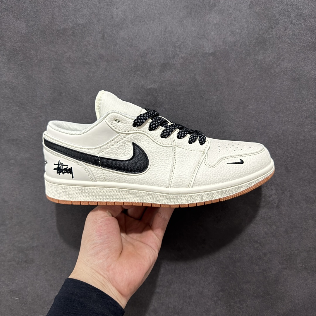 280 【定制版】Air Jordan 1 Low AJ1 乔1 斯图西联名 黑勾生胶 高端定制 低帮复古篮球鞋 XX3168-170