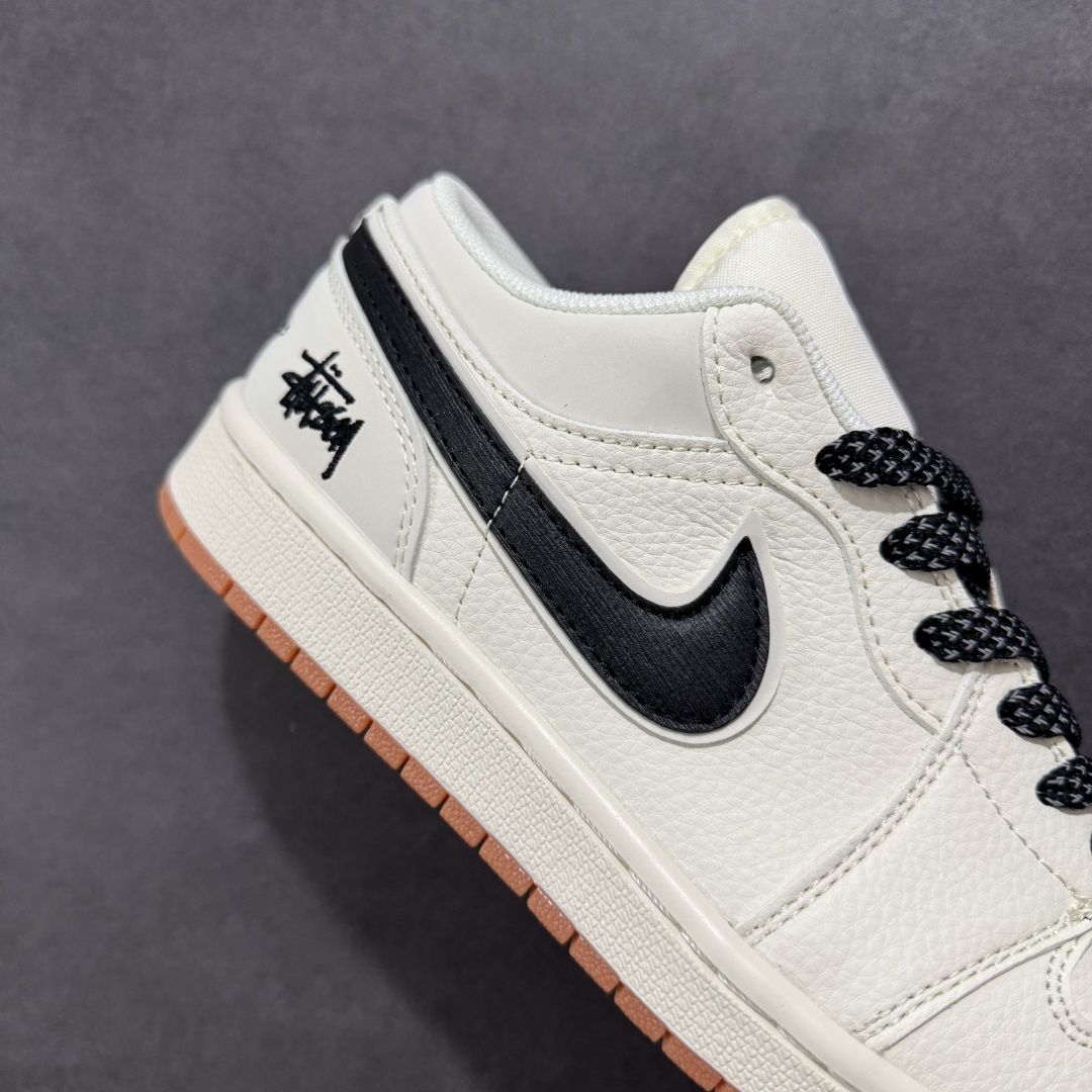 280 【定制版】Air Jordan 1 Low AJ1 乔1 斯图西联名 黑勾生胶 高端定制 低帮复古篮球鞋 XX3168-170