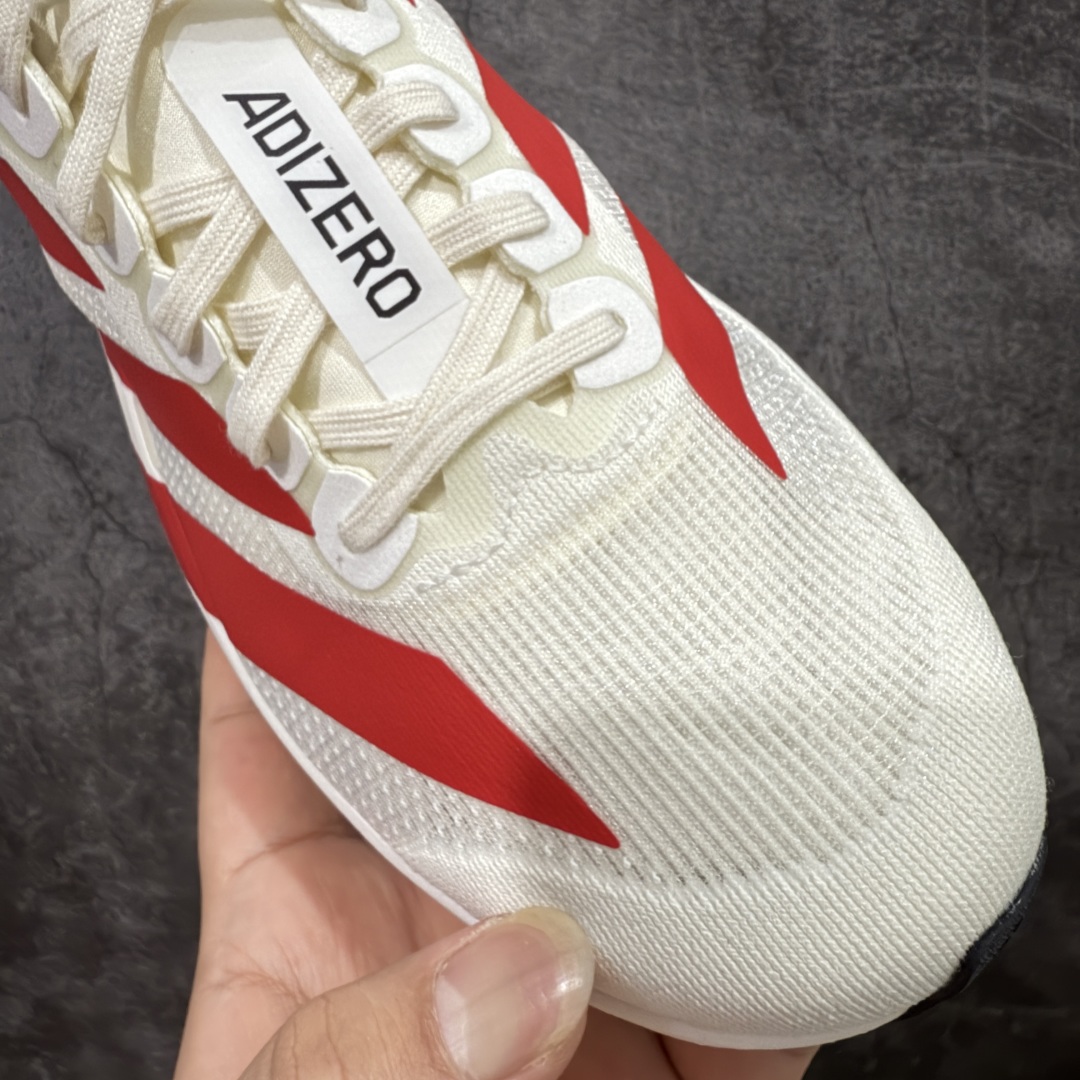  
【外贸版】AD Adizero Evo SL M 白红零度系列马拉松轻量竞速运动跑鞋  JS1183