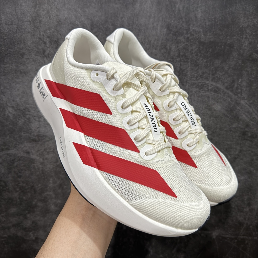 
【外贸版】AD Adizero Evo SL M 白红零度系列马拉松轻量竞速运动跑鞋  JS1183