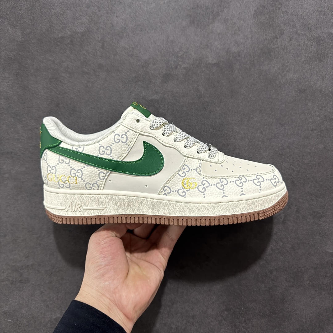  
【定制版】Nike Air Force 1'07 Low 古驰联名 棕底绿勾 空军一号低帮休闲板鞋 