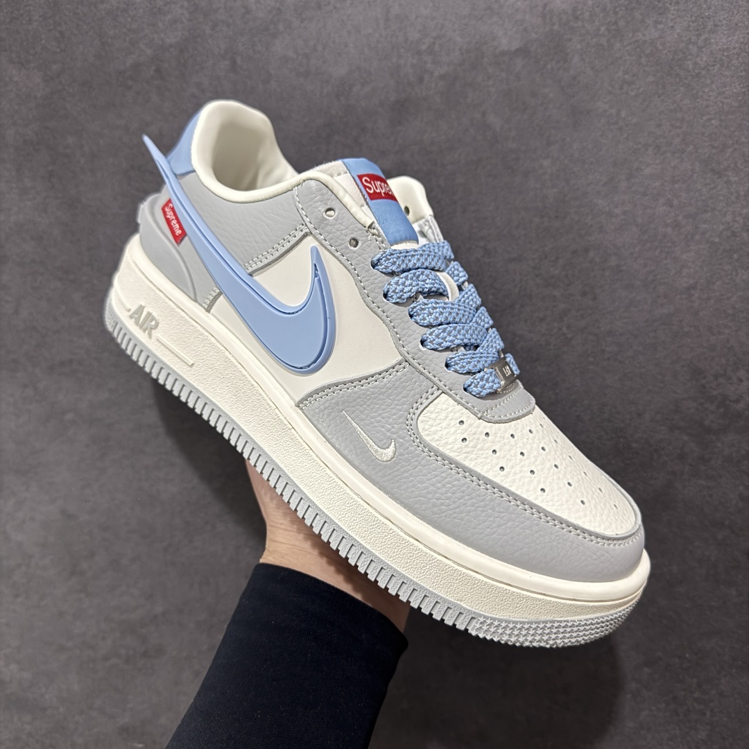  
【定制版】Nike Air Force 1'07 Low Supreme联名 浅蓝大勾 空军一号低帮