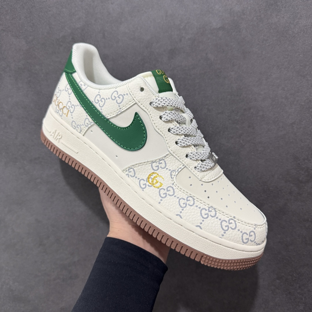  
【定制版】Nike Air Force 1'07 Low 古驰联名 棕底绿勾 空军一号低帮休闲板鞋 