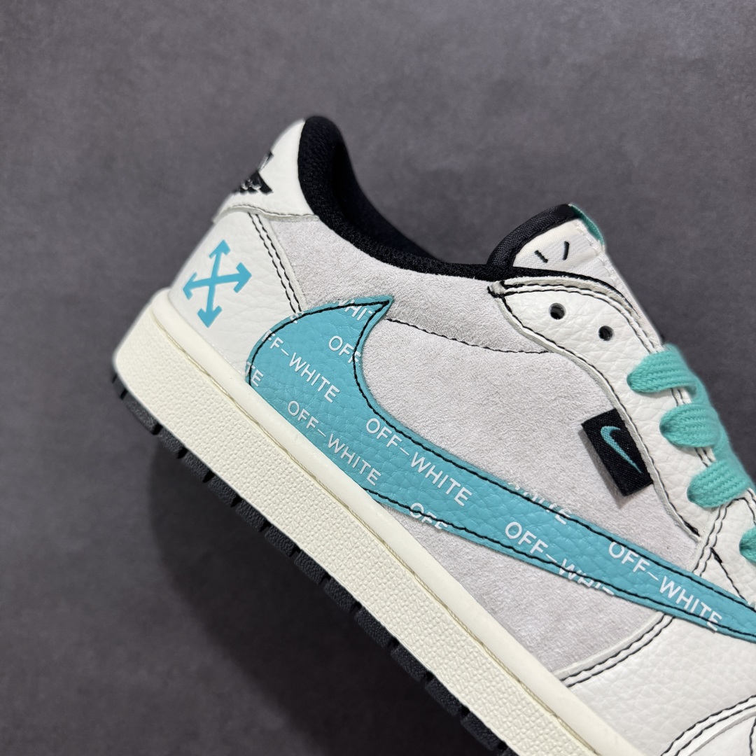  
【定制版】Air Jordan 1 Low AJ1 乔1 OFF联名-青灰 低帮复古文化休闲板鞋 X