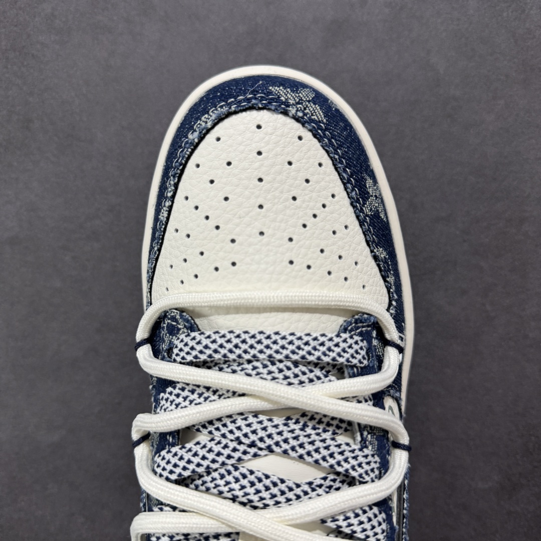   
【定制版】Nike SB Dunk Low LV联名 绑带蓝白牛仔蓝勾 周年高端定制 低帮休闲板鞋