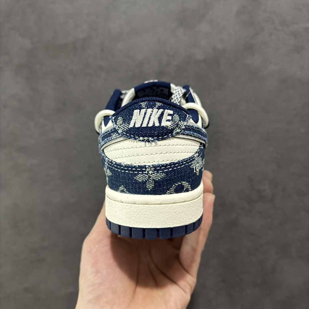   
【定制版】Nike SB Dunk Low LV联名 绑带蓝白牛仔蓝勾 周年高端定制 低帮休闲板鞋