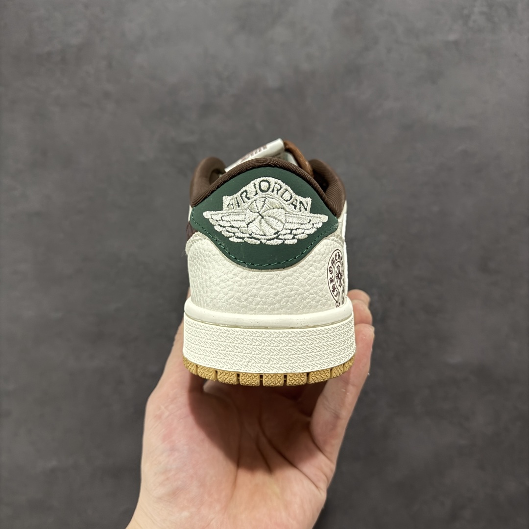 280 【定制版】Travis Scott x Fragment Design x Air Jordan 1 Low SP AJ1 克罗心联名 绿花生胶 低帮文化休闲板鞋 XS2024-044