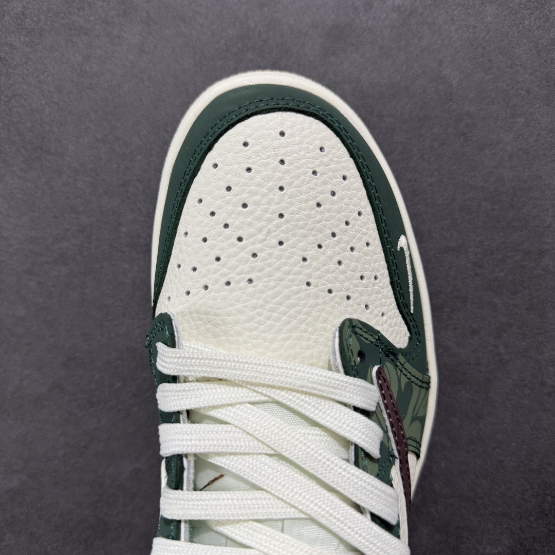 280 【定制版】Travis Scott x Fragment Design x Air Jordan 1 Low SP AJ1 克罗心联名 绿花生胶 低帮文化休闲板鞋 XS2024-044