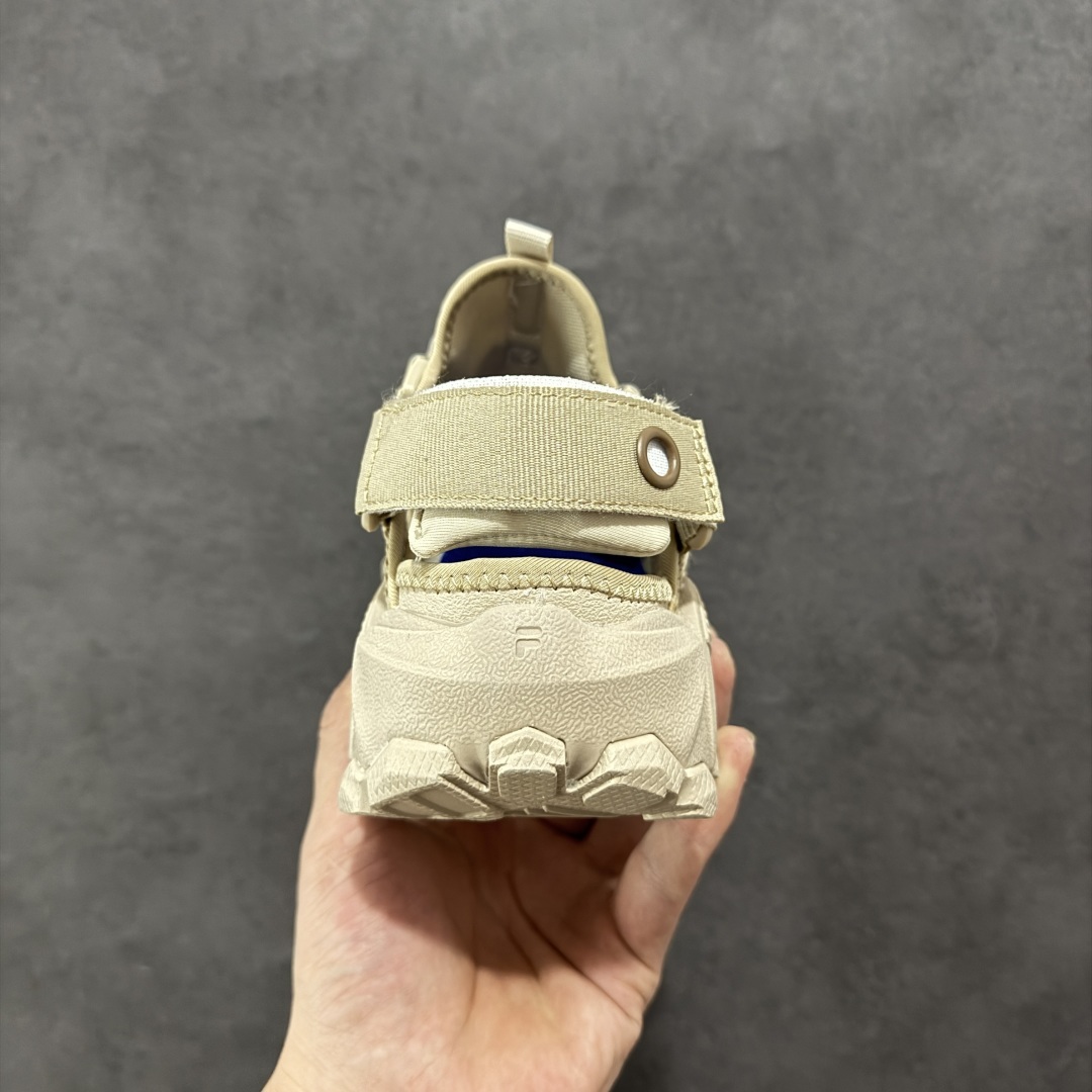 支持放店
【绿x版本】Etudes x FILA斐乐 山脉凉鞋 织物合成革TPU 圆头系带厚底 减震耐