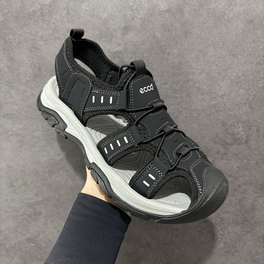 图片[3]-【公司级】2025夏季ECCO/爱步运动休闲男士凉鞋 舒适防滑魔术贴夏季包头凉鞋 境界系列 甄选牛皮鞋面 细腻亲肤清爽 多种拼接设计 时尚有型 潮流穿搭 粘条设计 操作简单，舒适合脚穿脱方便 舒适内里材质，细腻贴脚 亲肤舒适不伤脚 搭配柔软鞋垫 有效缓压 橡胶大底，简约不简单 在不同环境下，都能提供优秀的抓地力和耐损效果 潮弄风尚 不羁腔调 尺码： 39 40 41 42 43 44 （皮鞋码）-选品中心