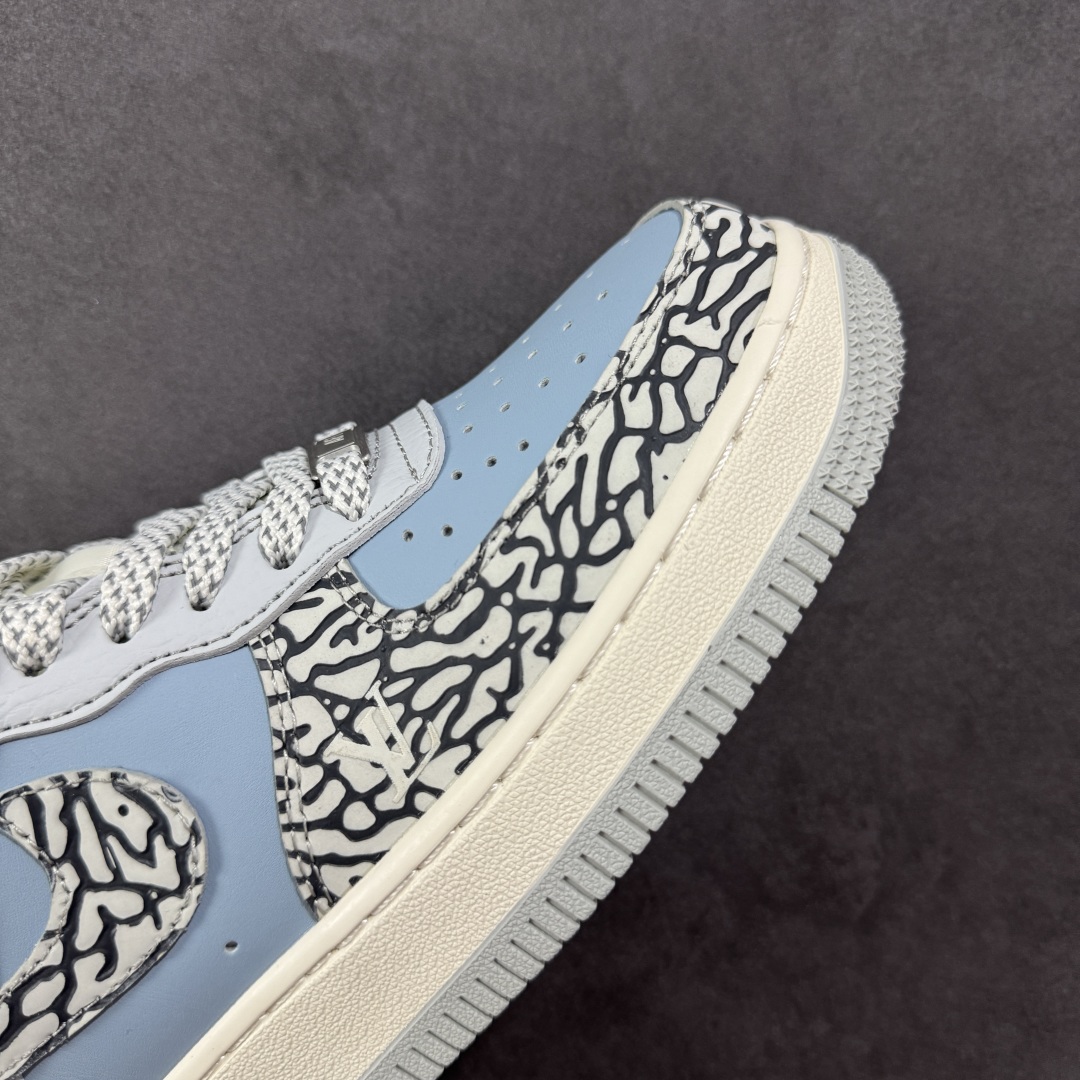 260 【定制版】海外限量发售！NIke Air Force 1 '07 Low “LV联名——灰蓝石纹”空军一号 低帮 运动鞋 休闲鞋 ZH2598-307