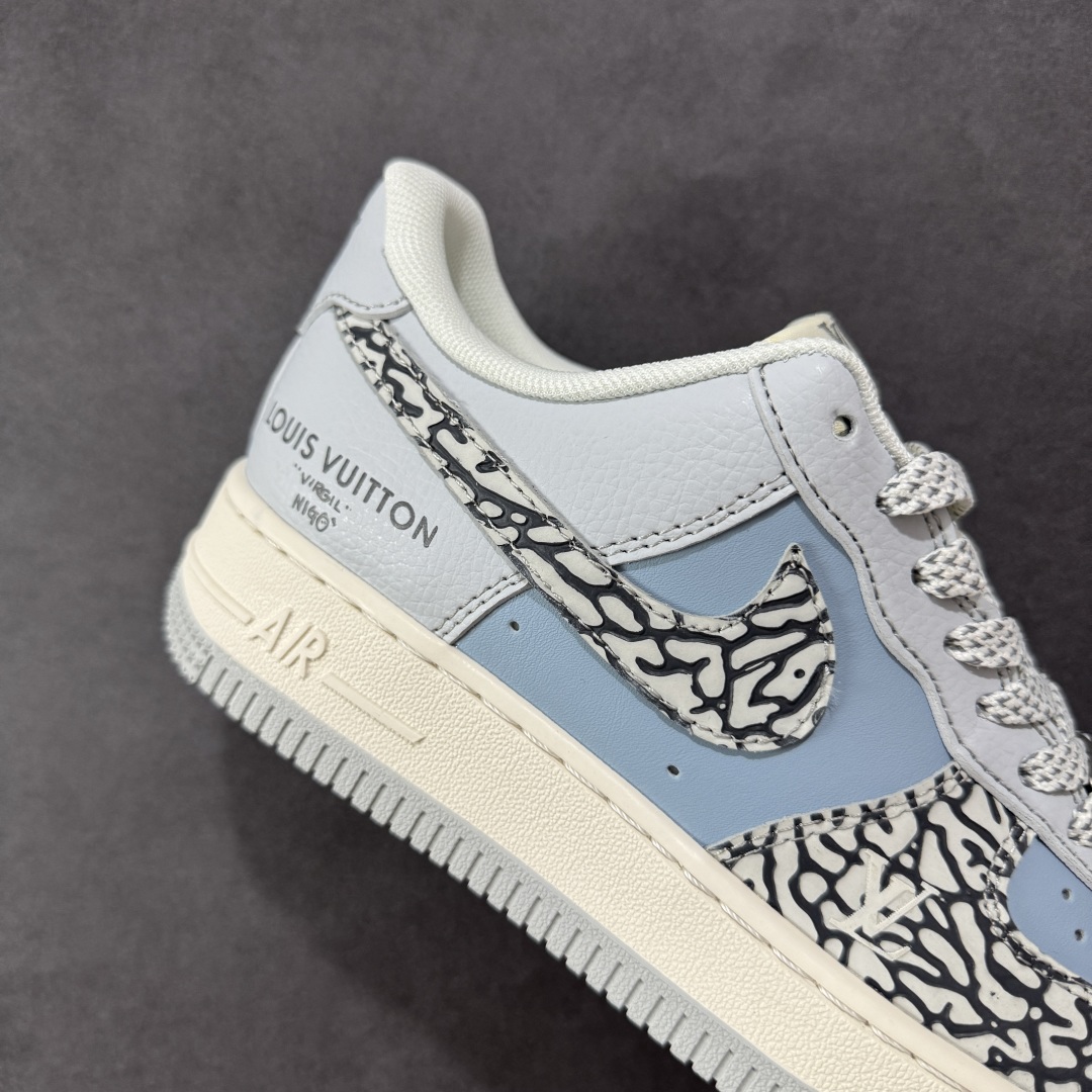 260 【定制版】海外限量发售！NIke Air Force 1 '07 Low “LV联名——灰蓝石纹”空军一号 低帮 运动鞋 休闲鞋 ZH2598-307