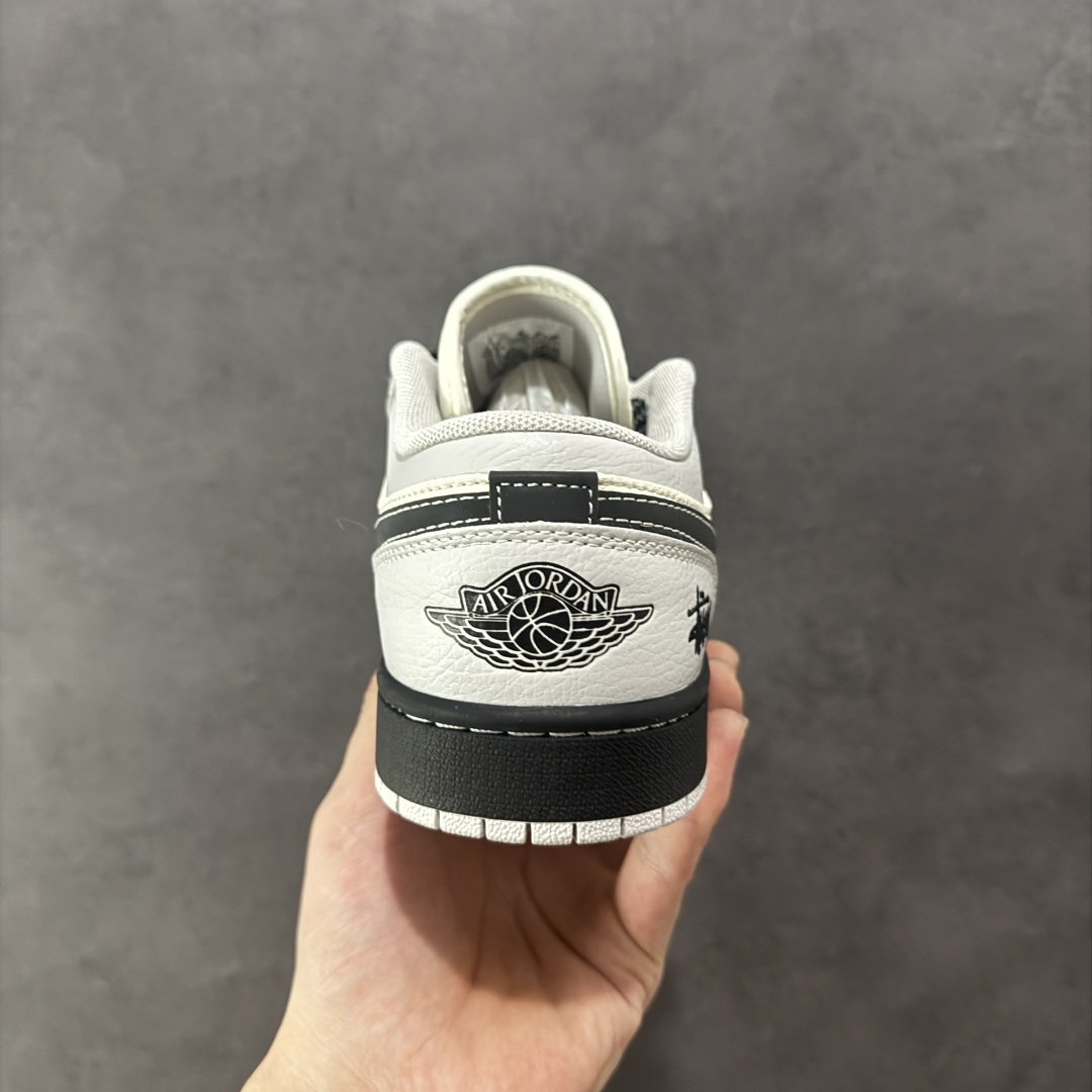 280 【定制版】Air Jordan 1 Low AJ1 乔1 斯图西联名 黑白灰 高端定制 低帮复古篮球鞋 XX3168-177