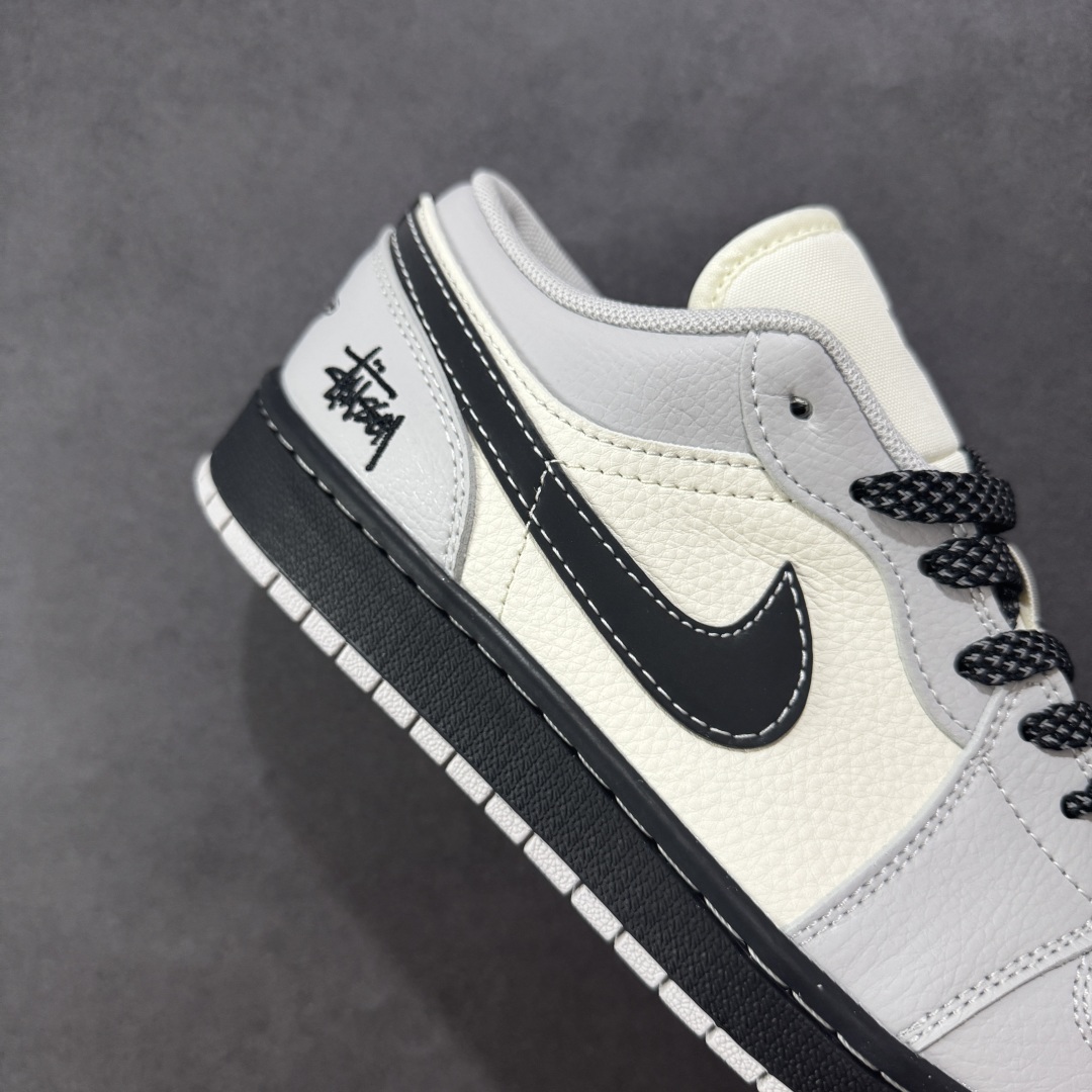 280 【定制版】Air Jordan 1 Low AJ1 乔1 斯图西联名 黑白灰 高端定制 低帮复古篮球鞋 XX3168-177