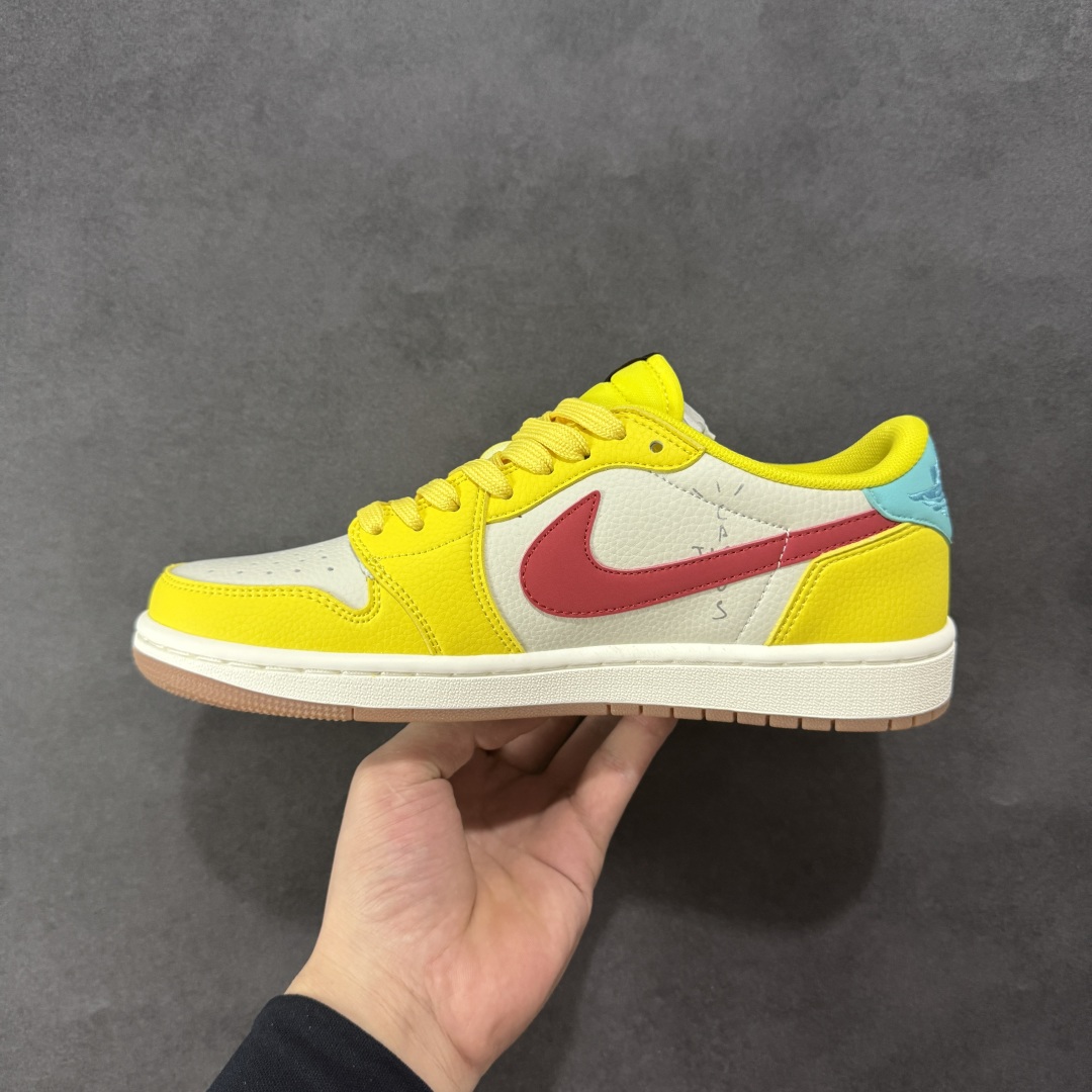 280 【定制版】Travis Scott x Fragment Design x Air Jordan 1 Low SP AJ1 联名倒勾 低帮文化休闲板鞋 DN6901-091