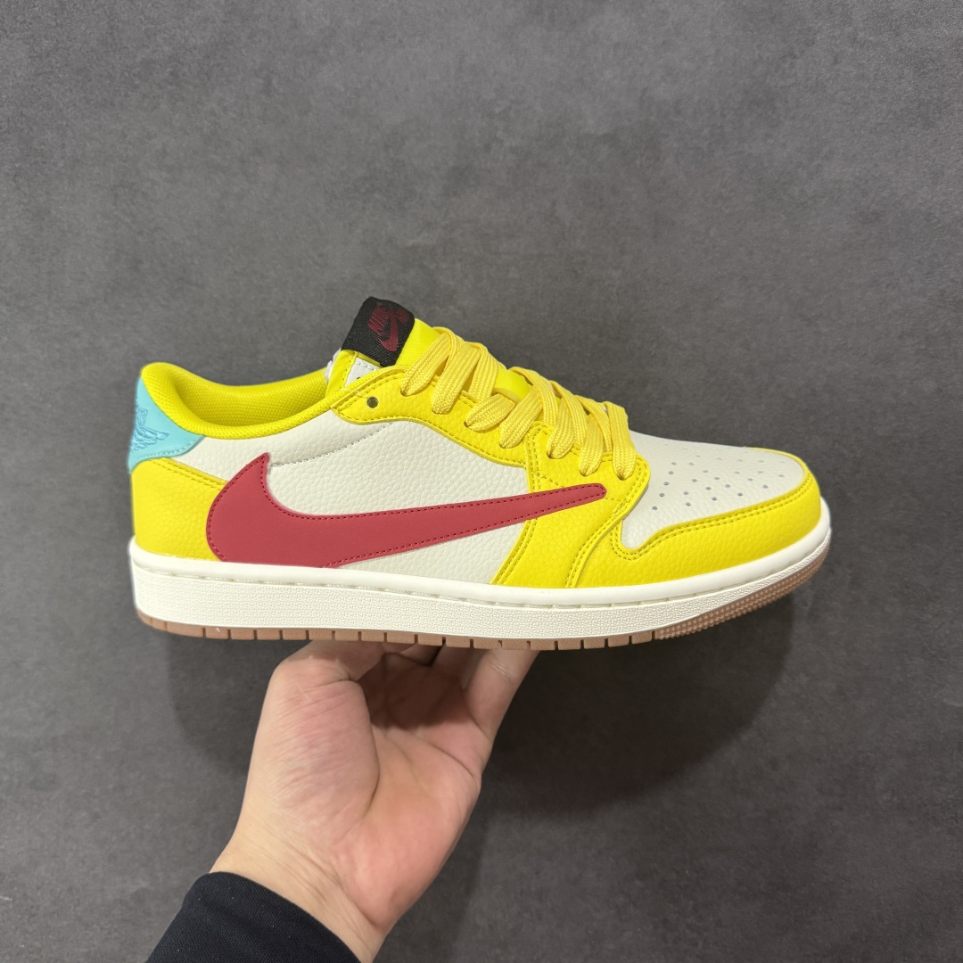 280 【定制版】Travis Scott x Fragment Design x Air Jordan 1 Low SP AJ1 联名倒勾 低帮文化休闲板鞋 DN6901-091