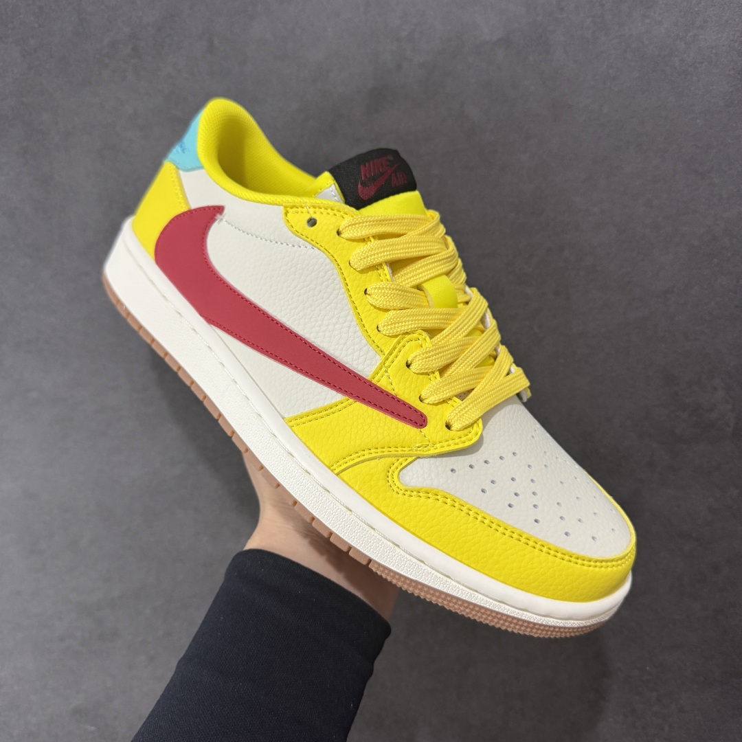 280 【定制版】Travis Scott x Fragment Design x Air Jordan 1 Low SP AJ1 联名倒勾 低帮文化休闲板鞋 DN6901-091