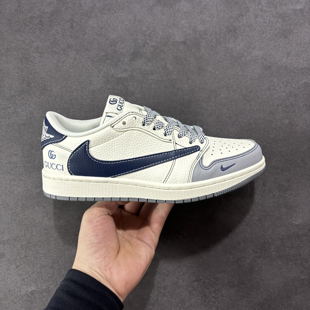 260 【定制版】Gucci x Air Jordan 1 Low 定制配色 古驰联名 乔1 AJ1经典低帮休闲百搭板鞋 XF8698-076