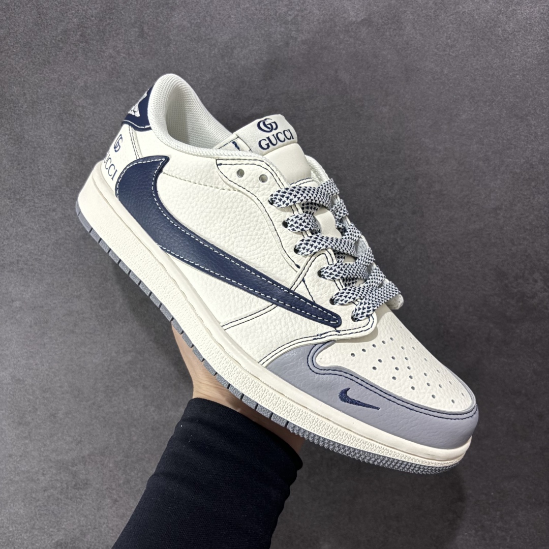 260 【定制版】Gucci x Air Jordan 1 Low 定制配色 古驰联名 乔1 AJ1经典低帮休闲百搭板鞋 XF8698-076