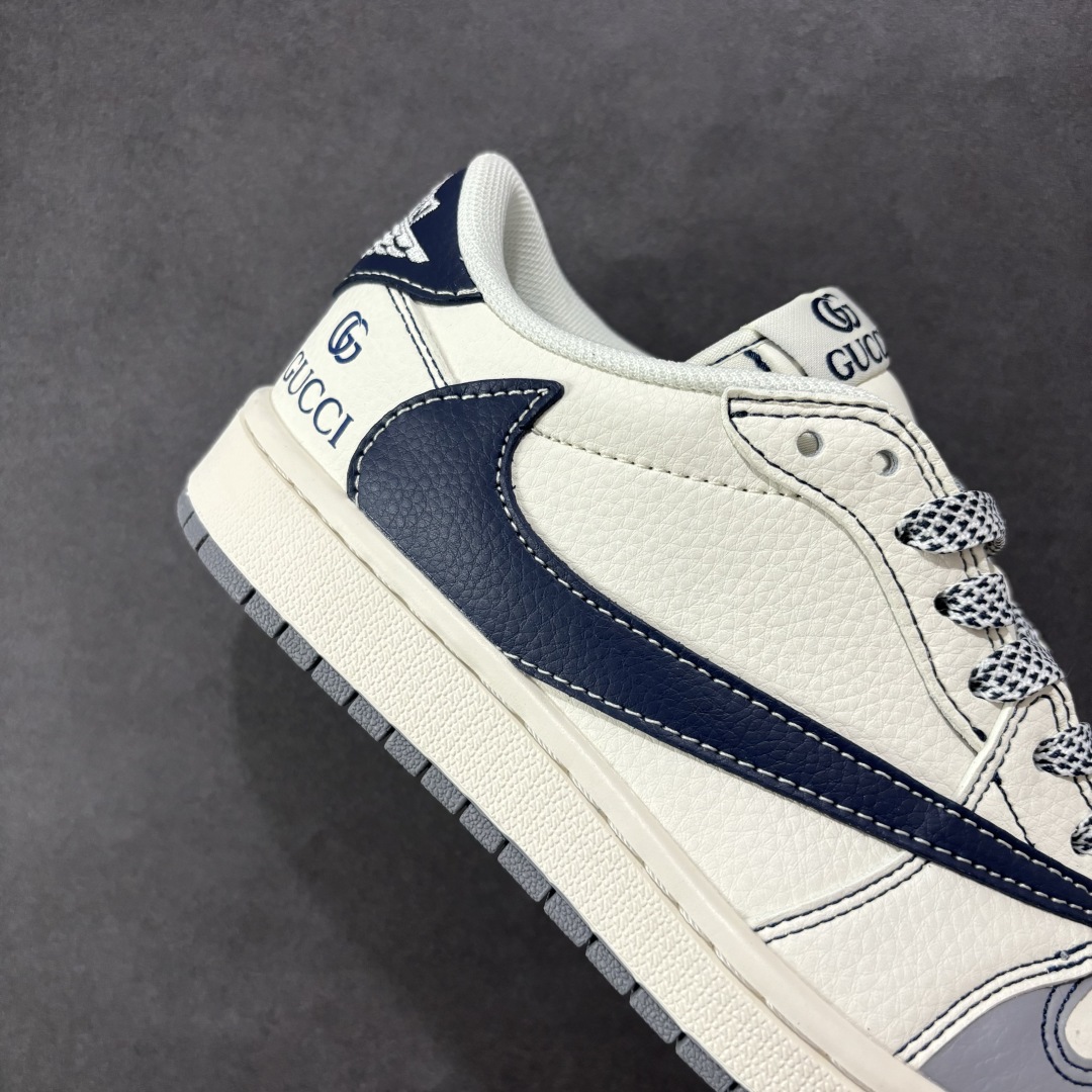260 【定制版】Gucci x Air Jordan 1 Low 定制配色 古驰联名 乔1 AJ1经典低帮休闲百搭板鞋 XF8698-076