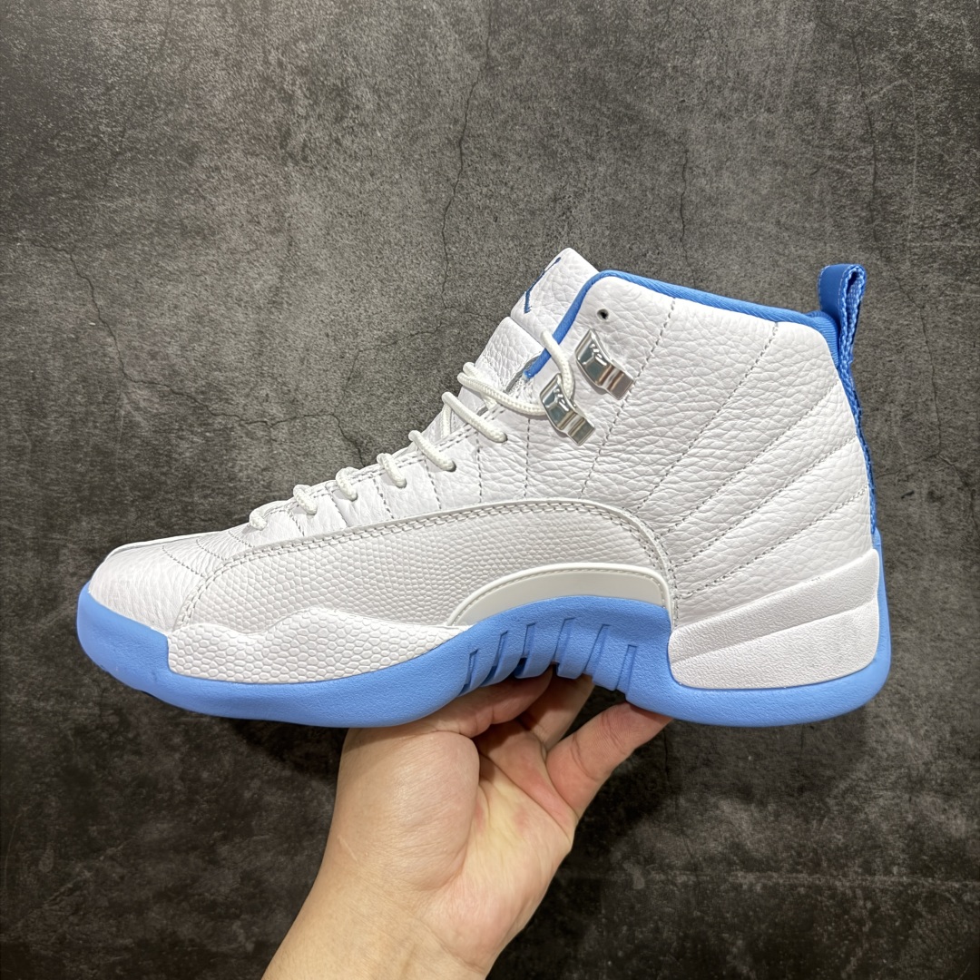 【XP纯原版】Air Jordan AJ12 Retro 潮流 中帮 复古篮球鞋 白玉 白蓝 CT8013-112