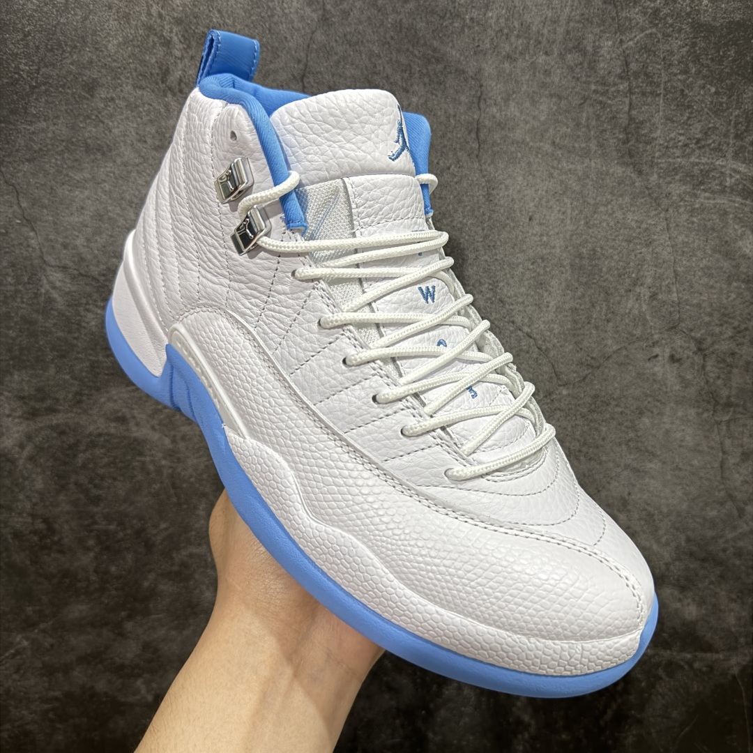 【XP纯原版】Air Jordan AJ12 Retro 潮流 中帮 复古篮球鞋 白玉 白蓝 CT8013-112