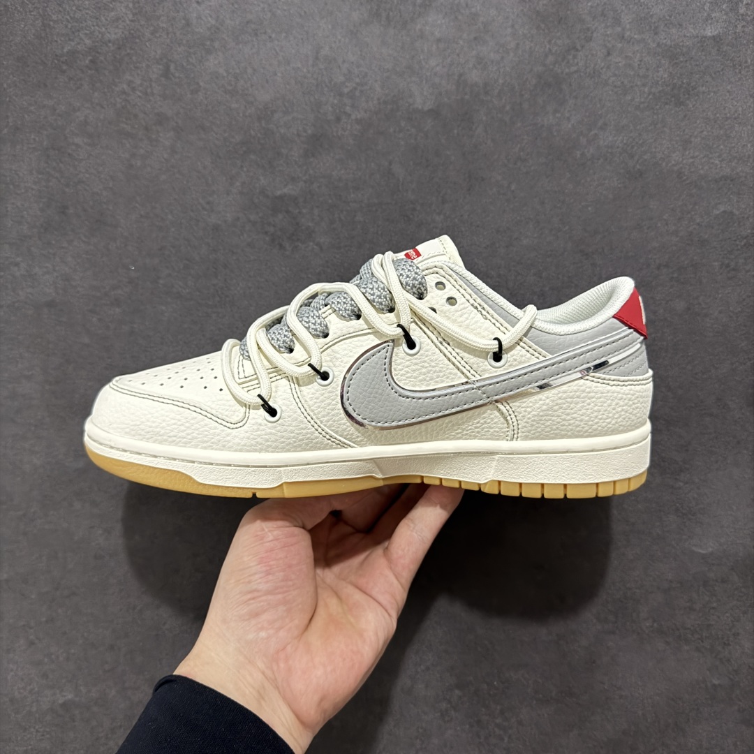 【定制版】Nike SB Dunk Low Sup系列 绑带米白灰勾 周年高端定制 低帮休闲板鞋 FC1688-215