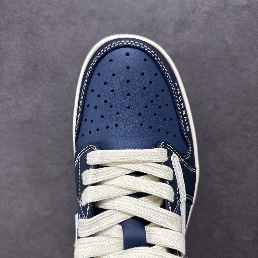 图片[8]-【定制版】Travis Scott x Nike Air Jordan 1 Low x GIVENCHY 三方联名 Air Jordan 1 Low 反转深蓝米白倒钩 纯原版本全鞋采用原装头层皮，用料扎实 精雕细琢鞋型极致还原 飞翼3D打印改良 深度立体 四线中底拉帮皮料选材 钢印 背胶一应俱全 全新批次 原装原模大底全鞋原厂定制皮料，手感细腻正确折边工艺 完美细节诠释 货号：QY0568 962 尺码：36-46（半）-选品中心