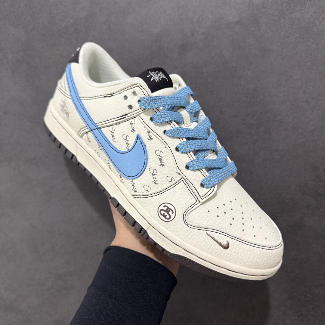 【定制版】Nike SB Dunk Low x Stussy 白蓝小勾 XF8698-081