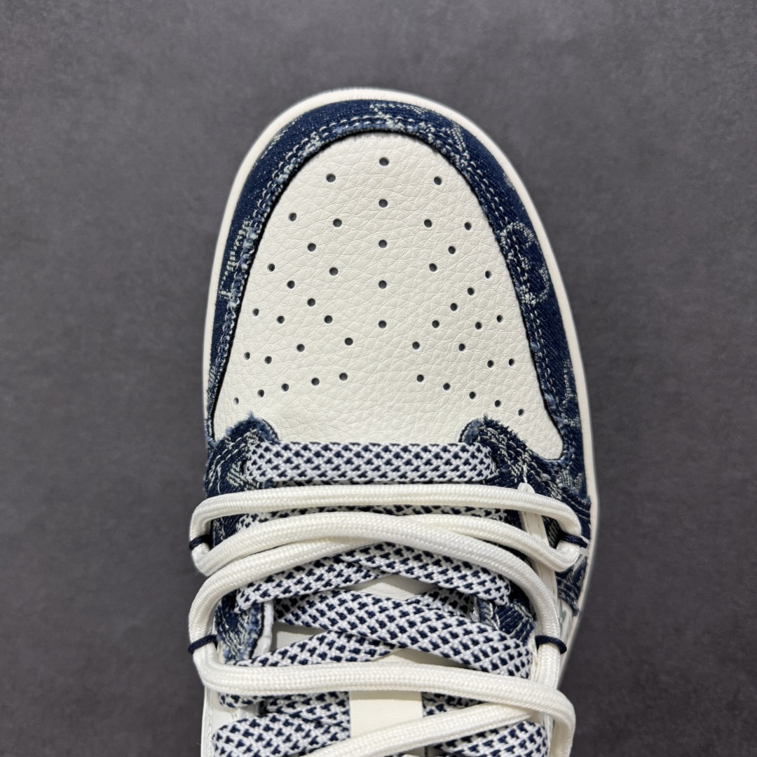 【定制版】Travis Scott x Fragment Design x Air Jordan 1 Low SP AJ1 LV联名 蓝牛仔抽绳 低帮文化休闲板鞋 YX5066-322