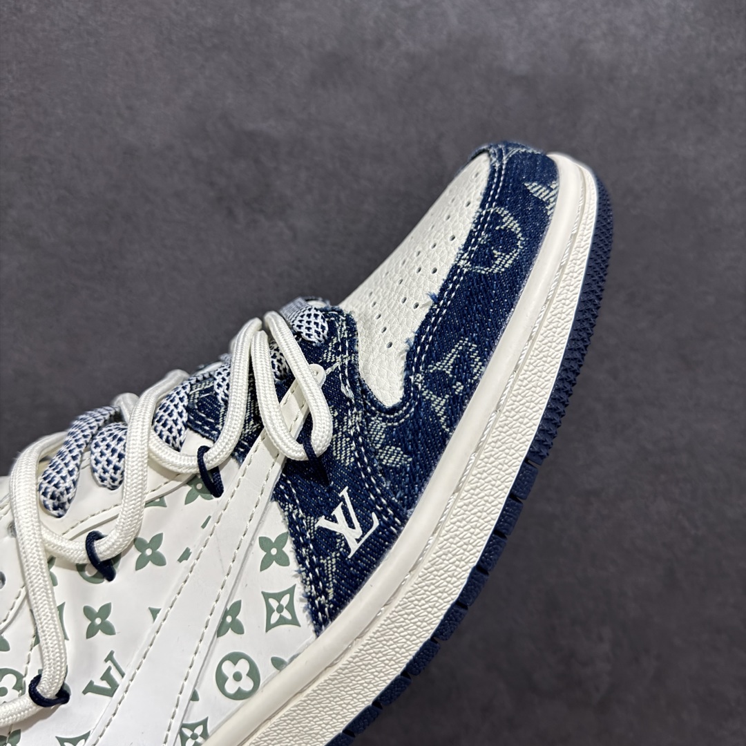 【定制版】Travis Scott x Fragment Design x Air Jordan 1 Low SP AJ1 LV联名 蓝牛仔抽绳 低帮文化休闲板鞋 YX5066-322