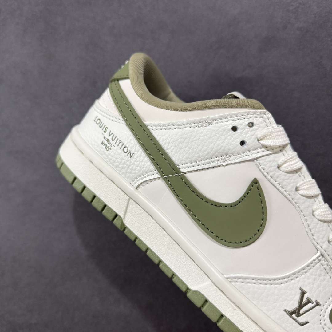 图片[6]-【定制版】NIKE SB Dunk Low x Louis Vuitton 白绿 公司级出品 极力推荐 原装头层材料 独家版型蒸餾加工 帶來的是更好的视觉和脚感体验 大厂纯原品质出货 清洁度 电绣工艺 皮料切割干净无任何毛边 细节完美 货号：CH8311 270 尺码： 36 36.5 37.5 38 38.5 39 40 40.5 41 42 42.5 43 44 44.5 45-选品中心