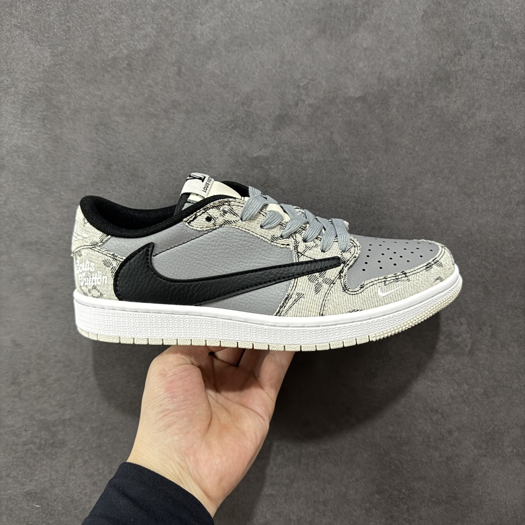 260 【定制版】Travis Scott x Nike Air Jordan 1 Low x Louis Vuitton Air Jordan 1 Low 反转米灰黑小勾倒钩 XD0798-302