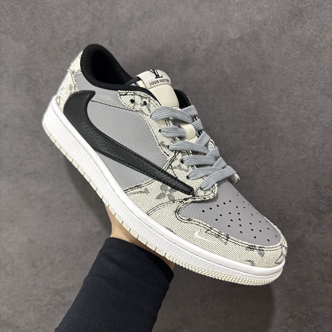 260 【定制版】Travis Scott x Nike Air Jordan 1 Low x Louis Vuitton Air Jordan 1 Low 反转米灰黑小勾倒钩 XD0798-302