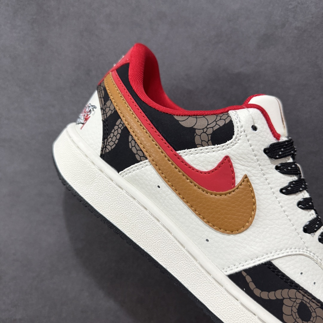 图片[6]-【定制版】Nike Court Vision Low 蛇年限定 白黑红 休闲运动板鞋 低帮百搭透气休闲运动板鞋，经典耐用的设计 兼顾舒适脚感和出众风范，演绎匠心之作 结构性的支撑贴合感结合复古篮球设计，塑就场外全明星风范 货号： FD5188 128 尺码：36 36.5 37.5 38 38.5 39 40 40.5 41 42 42.5 43 44 44.5 45-选品中心