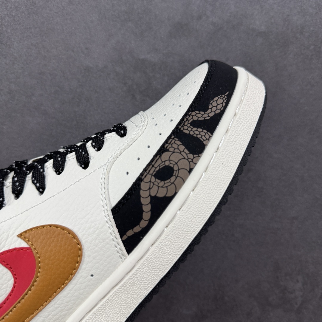 图片[5]-【定制版】Nike Court Vision Low 蛇年限定 白黑红 休闲运动板鞋 低帮百搭透气休闲运动板鞋，经典耐用的设计 兼顾舒适脚感和出众风范，演绎匠心之作 结构性的支撑贴合感结合复古篮球设计，塑就场外全明星风范 货号： FD5188 128 尺码：36 36.5 37.5 38 38.5 39 40 40.5 41 42 42.5 43 44 44.5 45-选品中心