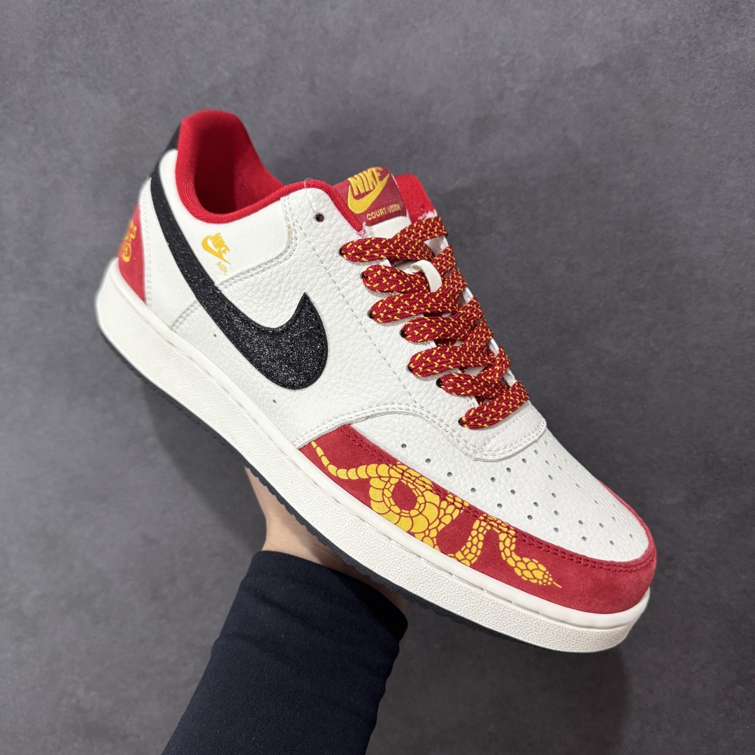图片[3]-【定制版】Nike Court Vision Low 蛇年限定休闲运动板鞋 纯原版本低帮百搭透气休闲运动板鞋，经典耐用的设计，兼顾舒适脚感和出众风范，演绎匠心之作。结构性的支撑贴合感结合复古篮球设计，塑就场外全明星风范 货号： FD5188-129 尺码：36 36.5 37.5 38 38.5 39 40 40.5 41 42 42.5 43 44 44.5 45-选品中心