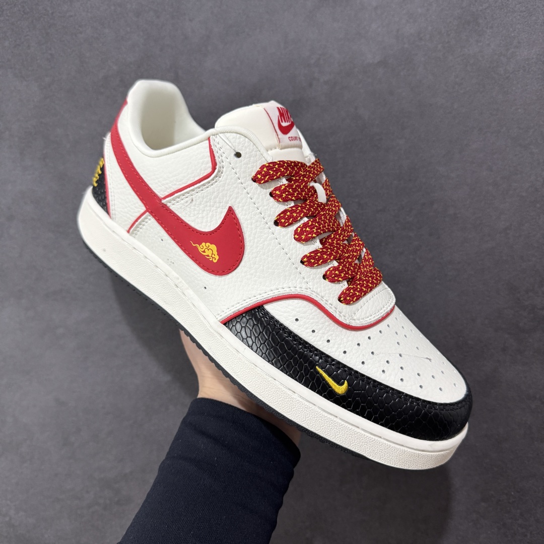 【定制版】Nike Court Vision Low 蛇年限定 白红黑满天星 休闲运动板鞋 FD5188-130