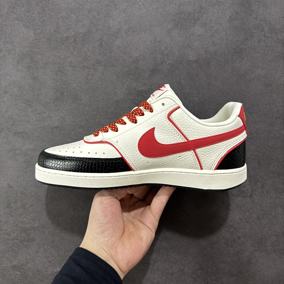 【定制版】Nike Court Vision Low 蛇年限定 白红黑满天星 休闲运动板鞋 FD5188-130