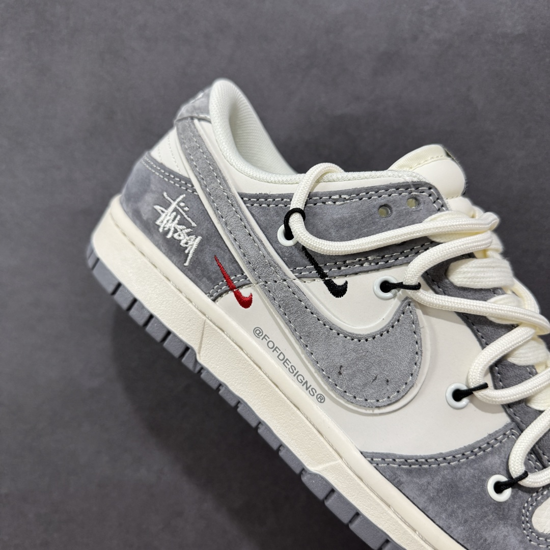 【定制版】Nike SB Dunk Low 斯图西联名 绑带猪八灰白灰勾 周年高端定制 低帮休闲板鞋 YX5066-328