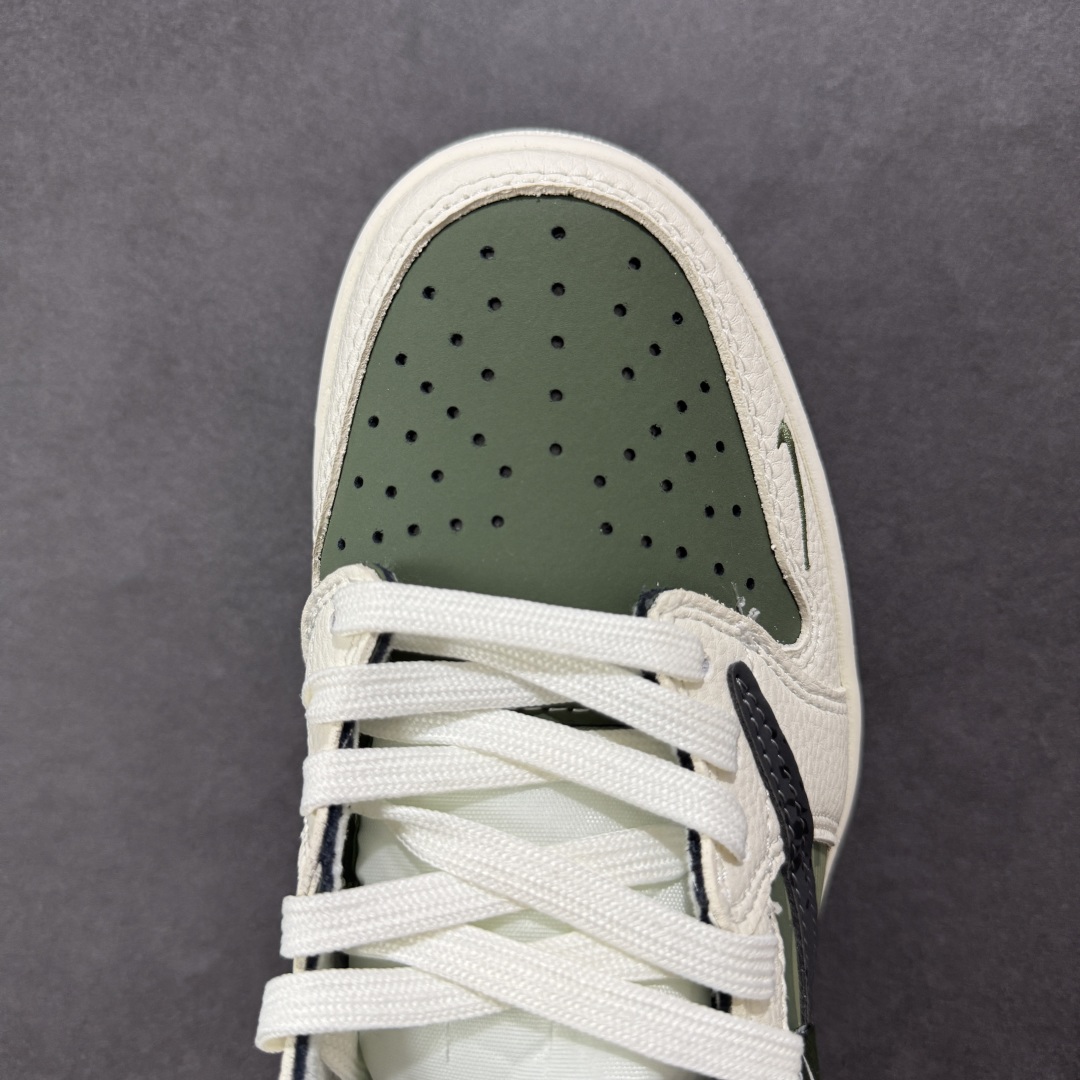 【定制版】Travis Scott x Fragment Design x Air Jordan 1 Low SP AJ1 PALACE联名 米绿黑勾 低帮文化休闲板鞋 XS2024-030