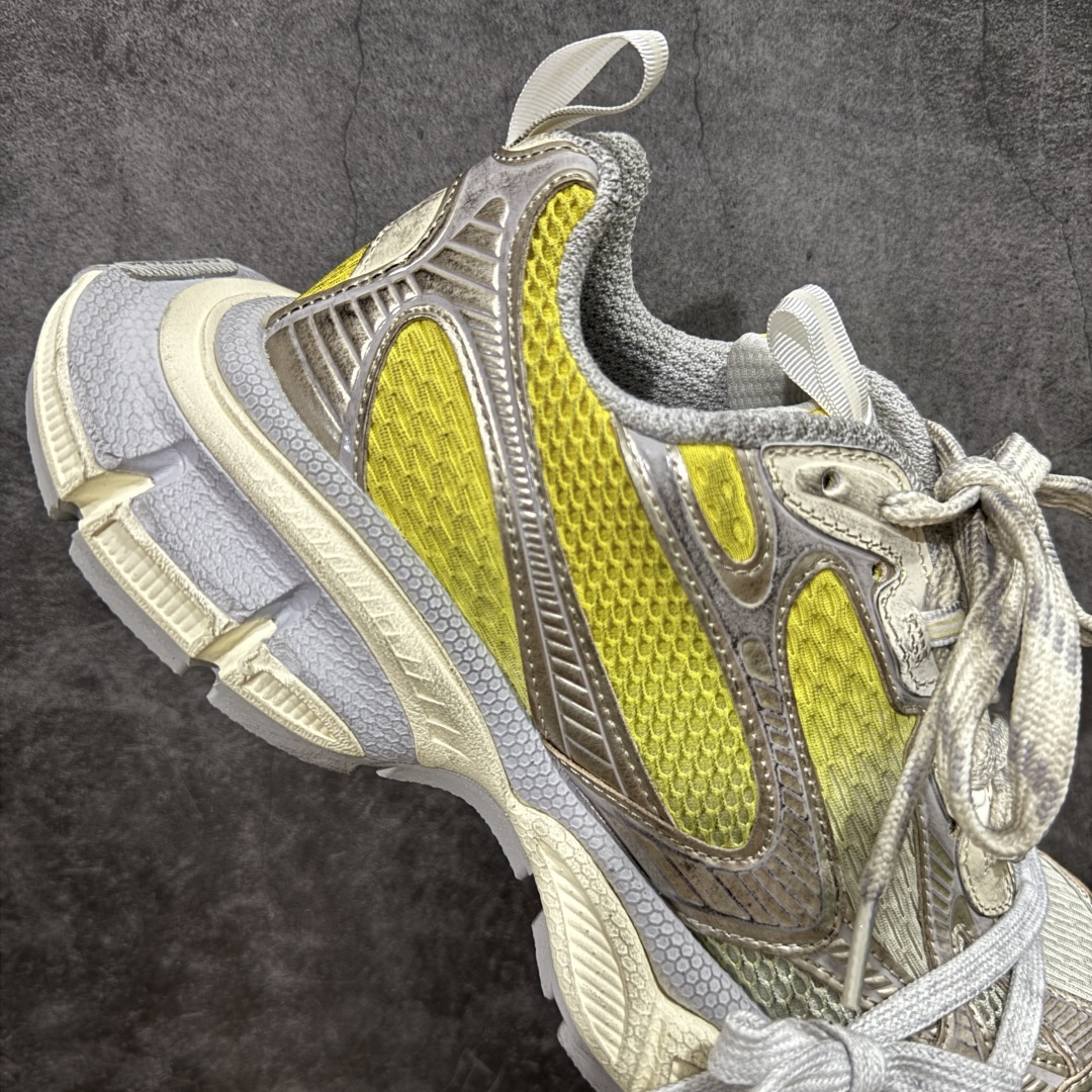 图片[7]-【XA版本】BALENCIAGA 3XL Sneakers 巴黎世家十代网布系带低帮走秀复古老爹鞋 全套原纸板楦头开发 最原汁原味的灵魂版型 全鞋荧光划线卡点 胶水把控整洁度追求极致完美 每一双都是工艺品 多重QC质检 超越公司货的品控标准 实实在在的免检产品 原盒原配 正确字体电绣 粗细、位置、大小正确 侧边TPU 透气孔匹配意产原版 正确分离大底 TPU软底 原版一致大底LOGO 立体感十足 原厂皮料水洗做旧 采购原厂网纱 不含皮革 网布材料和聚氨酯 磨损效果 鞋头边缘和后帮 Balenciaga 徽标 鞋面和后跟凸印尺码 鞋舌 3XL 橡胶品牌标识和反光细节 鞋帮拉袢和鞋舌拉祥 配反光细节 备用鞋带在鞋履前侧 可在穿着前取下 便于不同造型搭配 偏大一码 尺码：35-46-选品中心