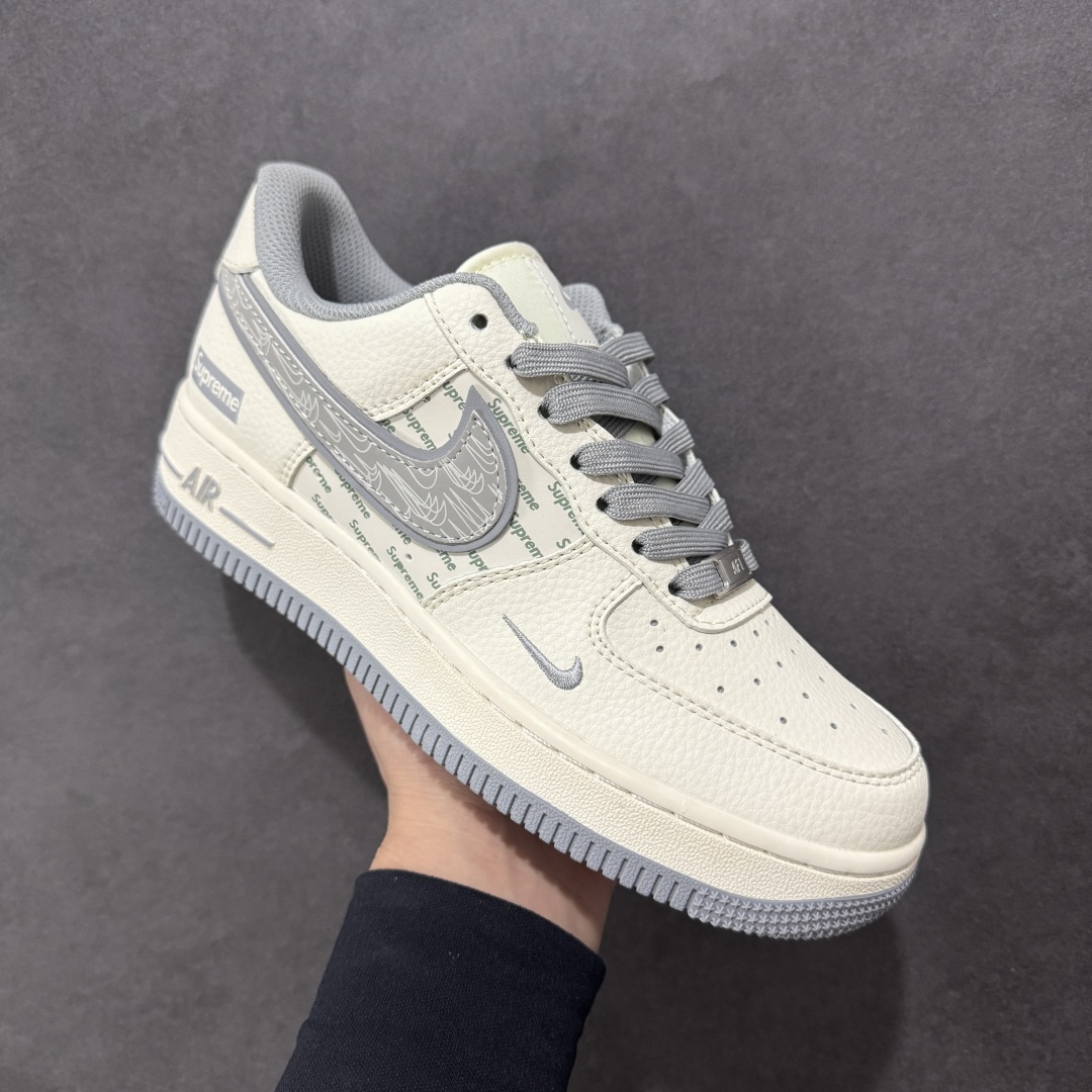 【定制版】Nike Air Air Force 1'07 Low Supreme联名 米灰多重勾 空军一号低帮休闲板鞋 XX3168-147