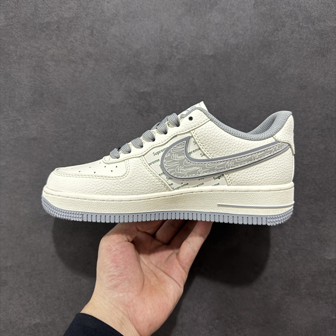 【定制版】Nike Air Air Force 1'07 Low Supreme联名 米灰多重勾 空军一号低帮休闲板鞋 XX3168-147
