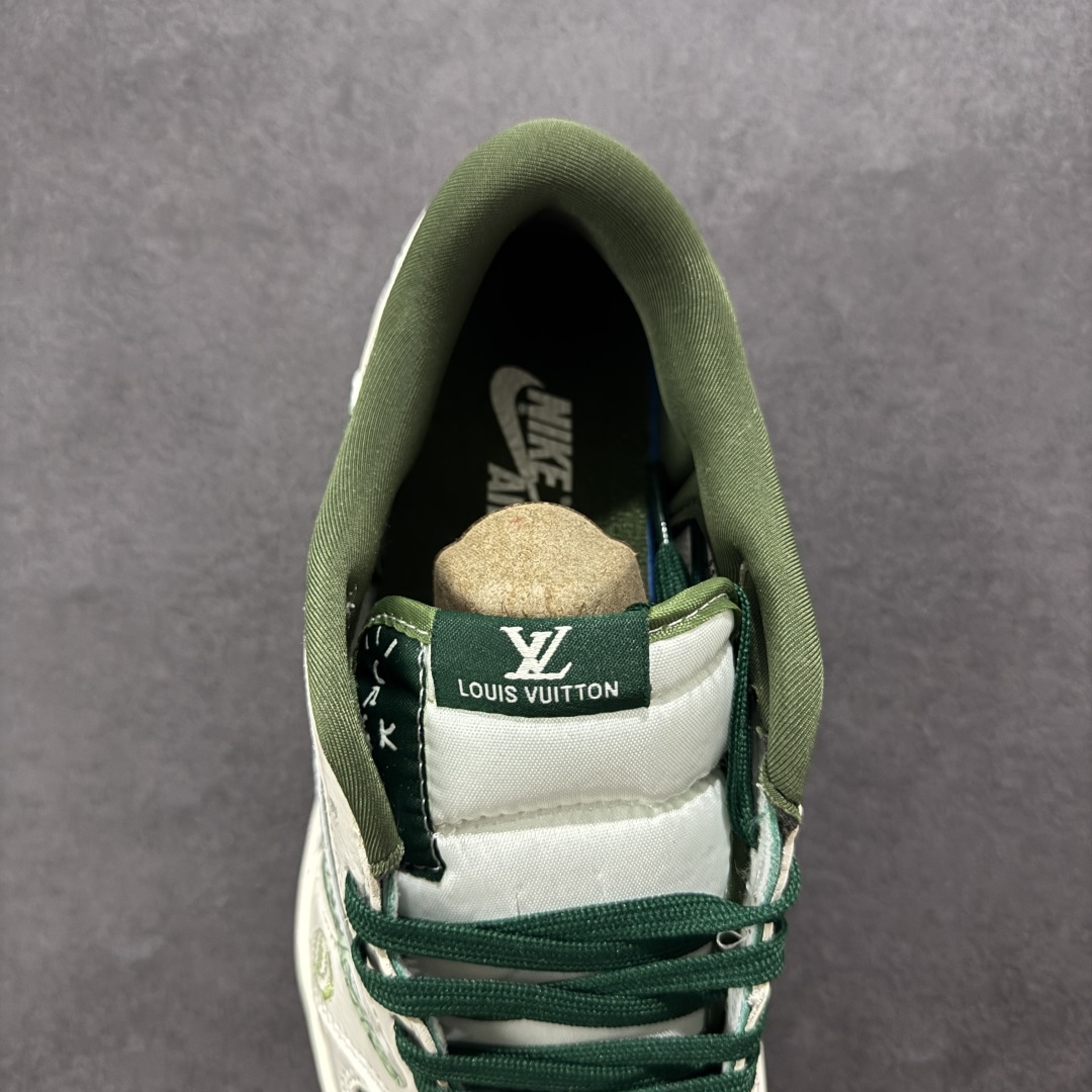 【定制版】Travis Scott x Fragment Design x Air Jordan 1 Low SP AJ1 LV联名 绿花勾 低帮文化休闲板鞋 XS2024-061