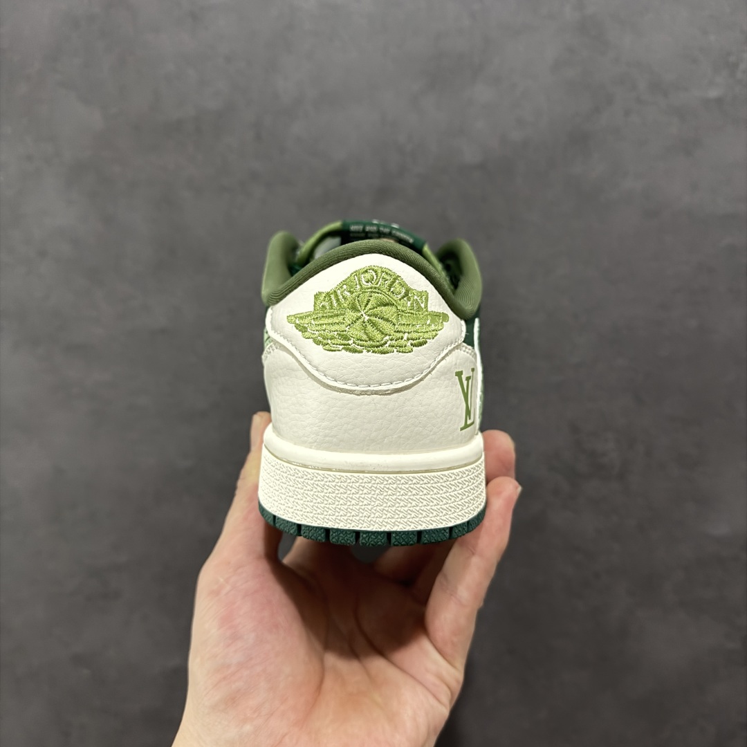 【定制版】Travis Scott x Fragment Design x Air Jordan 1 Low SP AJ1 LV联名 绿花勾 低帮文化休闲板鞋 XS2024-061