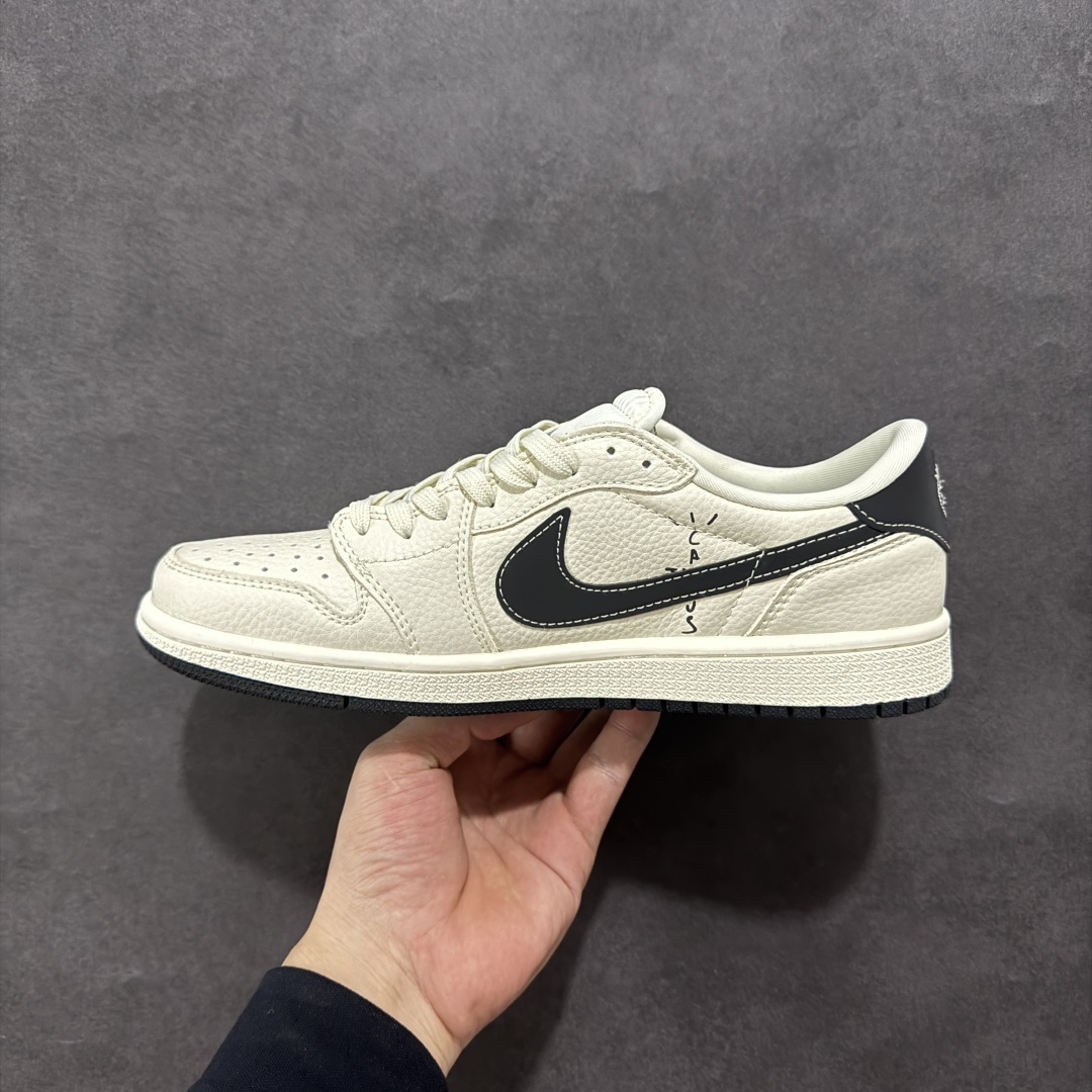 【定制版】Travis Scott x Fragment Design x Air Jordan 1 Low SP AJ1 闪电联名 虚影黑勾 低帮文化休闲板鞋 LD2025-029
